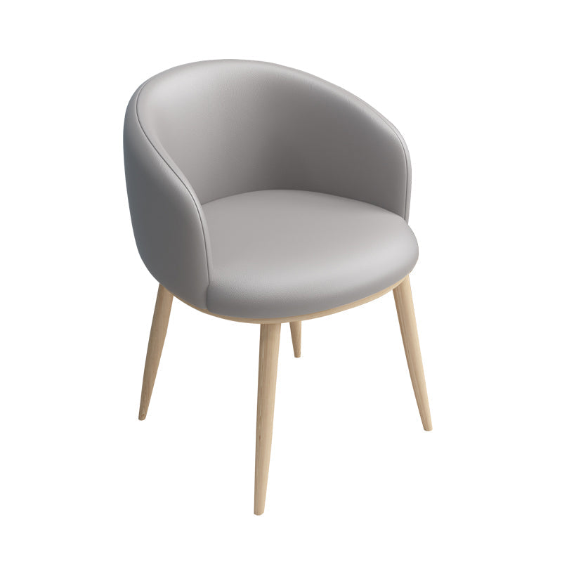 Modern Style Iron Side Chair Parsons Dining Chair with Natural Legs Gray-White 1 Piece Clearhalo 'Dining Chairs' 'Dining Tables & Seating' 'dining_chair' 'furn' 'furn_dining_chair' 'Furniture' 'furniture_dining_chair' 'Kitchen & Dining Furniture' 4818692