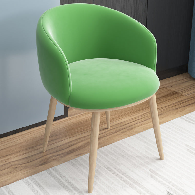 Modern Style Iron Side Chair Parsons Dining Chair with Natural Legs Turquoise 1 Piece Clearhalo 'Dining Chairs' 'Dining Tables & Seating' 'dining_chair' 'furn' 'furn_dining_chair' 'Furniture' 'furniture_dining_chair' 'Kitchen & Dining Furniture' 4818693