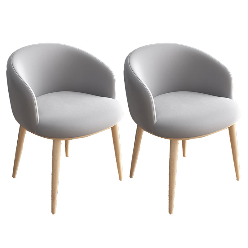 Modern Style Iron Side Chair Parsons Dining Chair with Natural Legs Grey 2 Piece Set Clearhalo 'Dining Chairs' 'Dining Tables & Seating' 'dining_chair' 'furn' 'furn_dining_chair' 'Furniture' 'furniture_dining_chair' 'Kitchen & Dining Furniture' 4818697