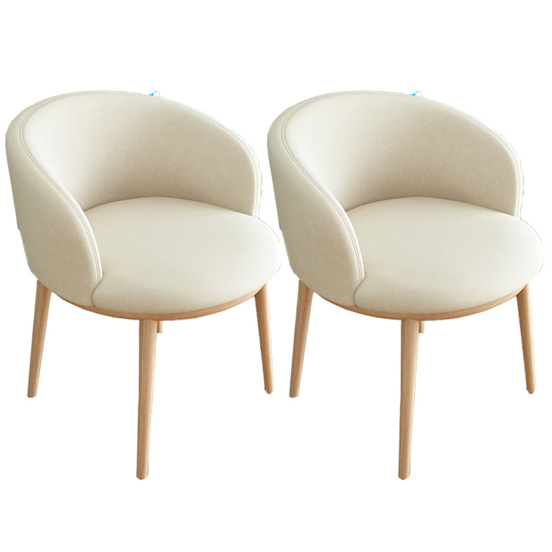 Modern Style Iron Side Chair Parsons Dining Chair with Natural Legs White 2 Piece Set Clearhalo 'Dining Chairs' 'Dining Tables & Seating' 'dining_chair' 'furn' 'furn_dining_chair' 'Furniture' 'furniture_dining_chair' 'Kitchen & Dining Furniture' 4818700