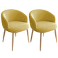 Modern Style Iron Side Chair Parsons Dining Chair with Natural Legs Yellow 2 Piece Set Clearhalo 'Dining Chairs' 'Dining Tables & Seating' 'dining_chair' 'furn' 'furn_dining_chair' 'Furniture' 'furniture_dining_chair' 'Kitchen & Dining Furniture' 4818702
