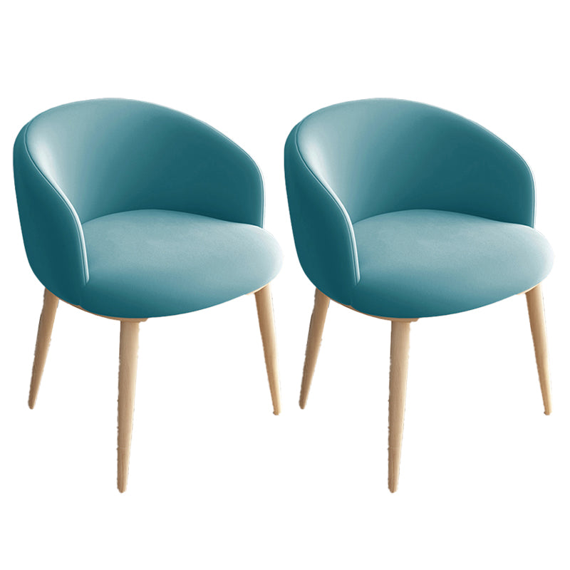 Modern Style Iron Side Chair Parsons Dining Chair with Natural Legs Blue 2 Piece Set Clearhalo 'Dining Chairs' 'Dining Tables & Seating' 'dining_chair' 'furn' 'furn_dining_chair' 'Furniture' 'furniture_dining_chair' 'Kitchen & Dining Furniture' 4818704