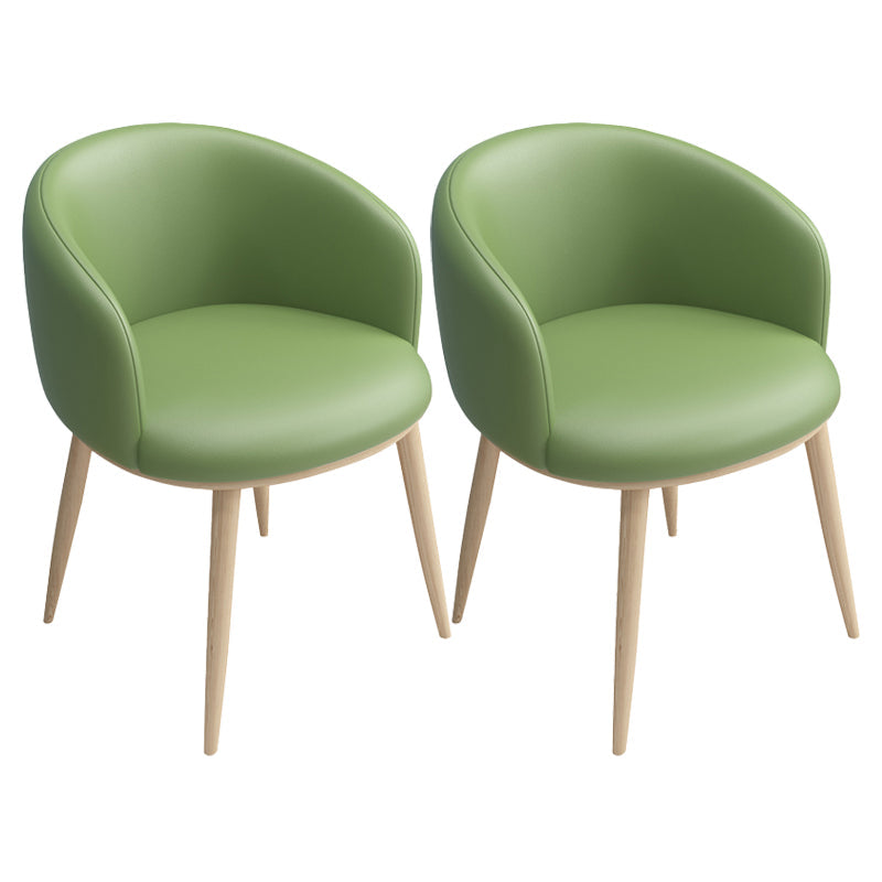 Modern Style Iron Side Chair Parsons Dining Chair with Natural Legs Green 2 Piece Set Clearhalo 'Dining Chairs' 'Dining Tables & Seating' 'dining_chair' 'furn' 'furn_dining_chair' 'Furniture' 'furniture_dining_chair' 'Kitchen & Dining Furniture' 4818705