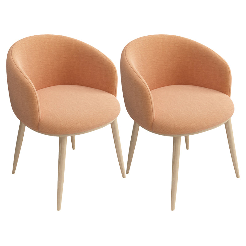 Modern Style Iron Side Chair Parsons Dining Chair with Natural Legs Orange 2 Piece Set Clearhalo 'Dining Chairs' 'Dining Tables & Seating' 'dining_chair' 'furn' 'furn_dining_chair' 'Furniture' 'furniture_dining_chair' 'Kitchen & Dining Furniture' 4818715