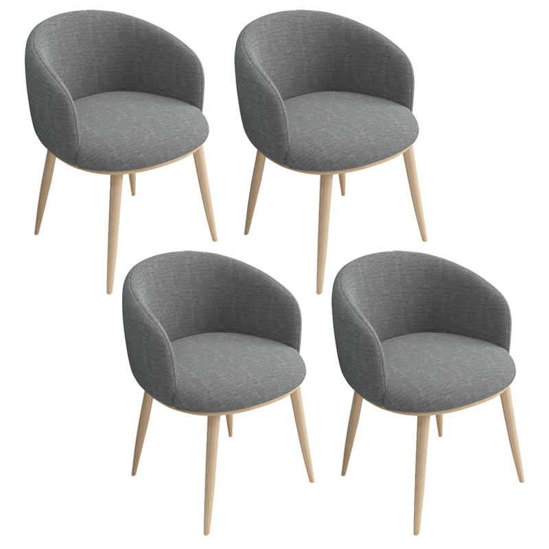 Modern Style Iron Side Chair Parsons Dining Chair with Natural Legs Dark Gray 4 Piece Set Clearhalo 'Dining Chairs' 'Dining Tables & Seating' 'dining_chair' 'furn' 'furn_dining_chair' 'Furniture' 'furniture_dining_chair' 'Kitchen & Dining Furniture' 4818718