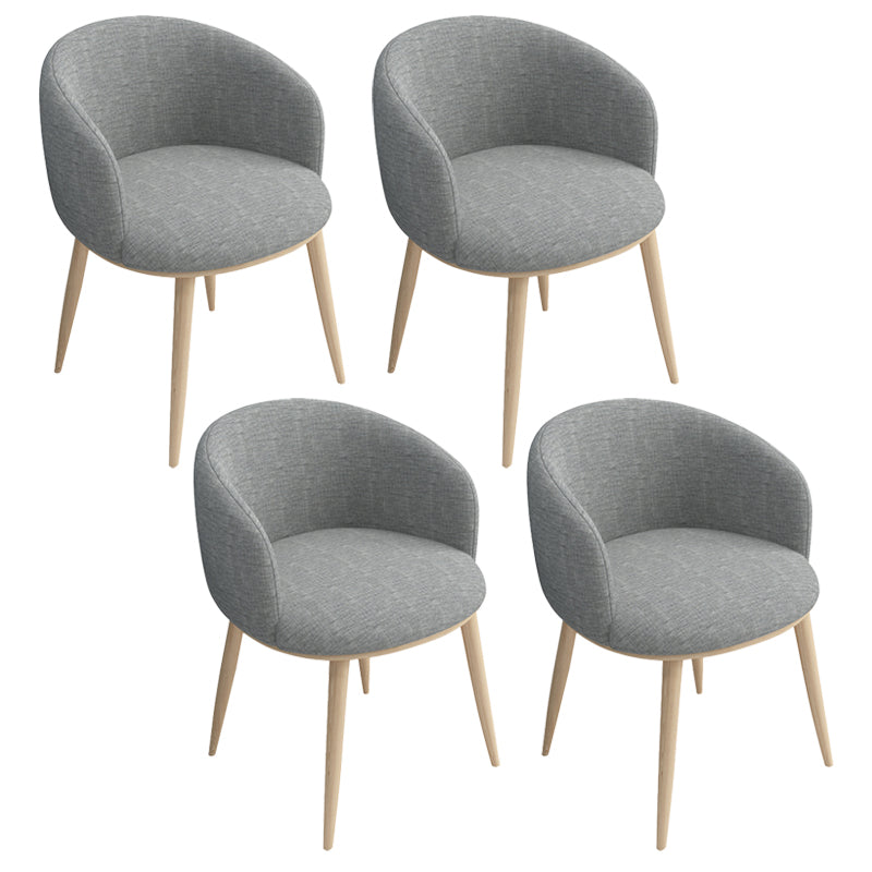 Modern Style Iron Side Chair Parsons Dining Chair with Natural Legs Light Gray 4 Piece Set Clearhalo 'Dining Chairs' 'Dining Tables & Seating' 'dining_chair' 'furn' 'furn_dining_chair' 'Furniture' 'furniture_dining_chair' 'Kitchen & Dining Furniture' 4818719