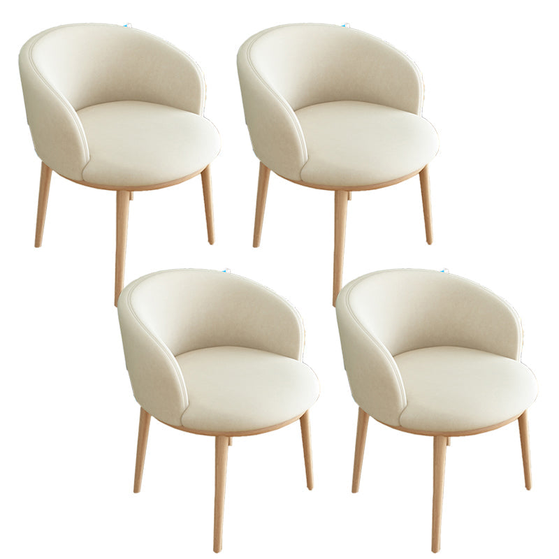 Modern Style Iron Side Chair Parsons Dining Chair with Natural Legs White 4 Piece Set Clearhalo 'Dining Chairs' 'Dining Tables & Seating' 'dining_chair' 'furn' 'furn_dining_chair' 'Furniture' 'furniture_dining_chair' 'Kitchen & Dining Furniture' 4818720