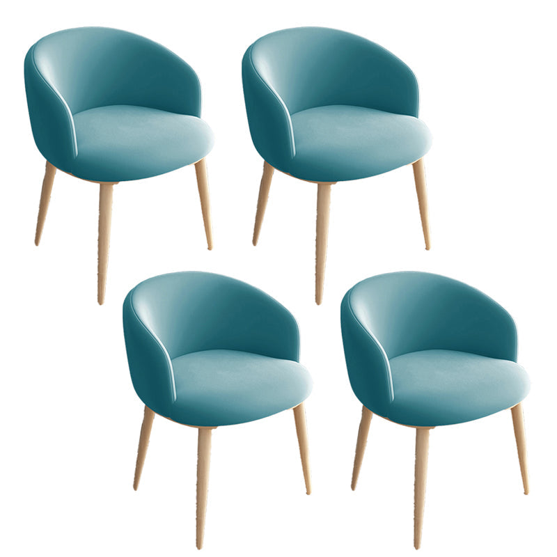 Modern Style Iron Side Chair Parsons Dining Chair with Natural Legs Blue 4 Piece Set Clearhalo 'Dining Chairs' 'Dining Tables & Seating' 'dining_chair' 'furn' 'furn_dining_chair' 'Furniture' 'furniture_dining_chair' 'Kitchen & Dining Furniture' 4818724