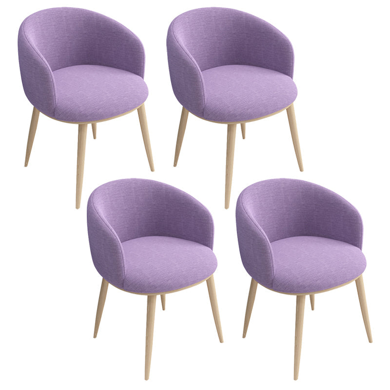 Modern Style Iron Side Chair Parsons Dining Chair with Natural Legs Purple 4 Piece Set Clearhalo 'Dining Chairs' 'Dining Tables & Seating' 'dining_chair' 'furn' 'furn_dining_chair' 'Furniture' 'furniture_dining_chair' 'Kitchen & Dining Furniture' 4818726