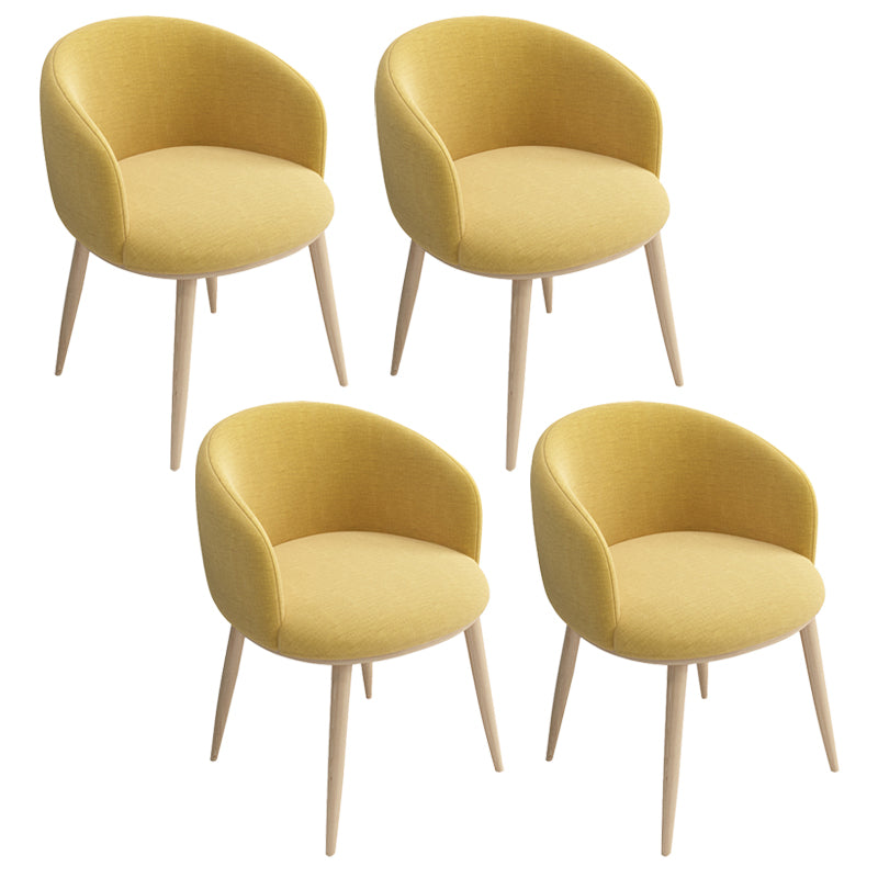 Modern Style Iron Side Chair Parsons Dining Chair with Natural Legs Light Yellow 4 Piece Set Clearhalo 'Dining Chairs' 'Dining Tables & Seating' 'dining_chair' 'furn' 'furn_dining_chair' 'Furniture' 'furniture_dining_chair' 'Kitchen & Dining Furniture' 4818727
