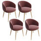 Modern Style Iron Side Chair Parsons Dining Chair with Natural Legs Burgundy 4 Piece Set Clearhalo 'Dining Chairs' 'Dining Tables & Seating' 'dining_chair' 'furn' 'furn_dining_chair' 'Furniture' 'furniture_dining_chair' 'Kitchen & Dining Furniture' 4818729
