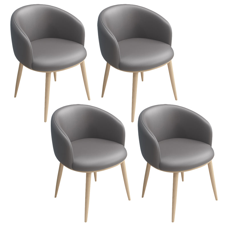 Modern Style Iron Side Chair Parsons Dining Chair with Natural Legs Silver Gray 4 Piece Set Clearhalo 'Dining Chairs' 'Dining Tables & Seating' 'dining_chair' 'furn' 'furn_dining_chair' 'Furniture' 'furniture_dining_chair' 'Kitchen & Dining Furniture' 4818731