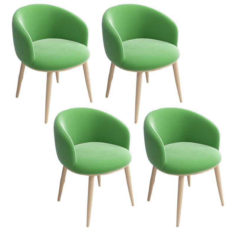 Modern Style Iron Side Chair Parsons Dining Chair with Natural Legs Turquoise 4 Piece Set Clearhalo 'Dining Chairs' 'Dining Tables & Seating' 'dining_chair' 'furn' 'furn_dining_chair' 'Furniture' 'furniture_dining_chair' 'Kitchen & Dining Furniture' 4818733