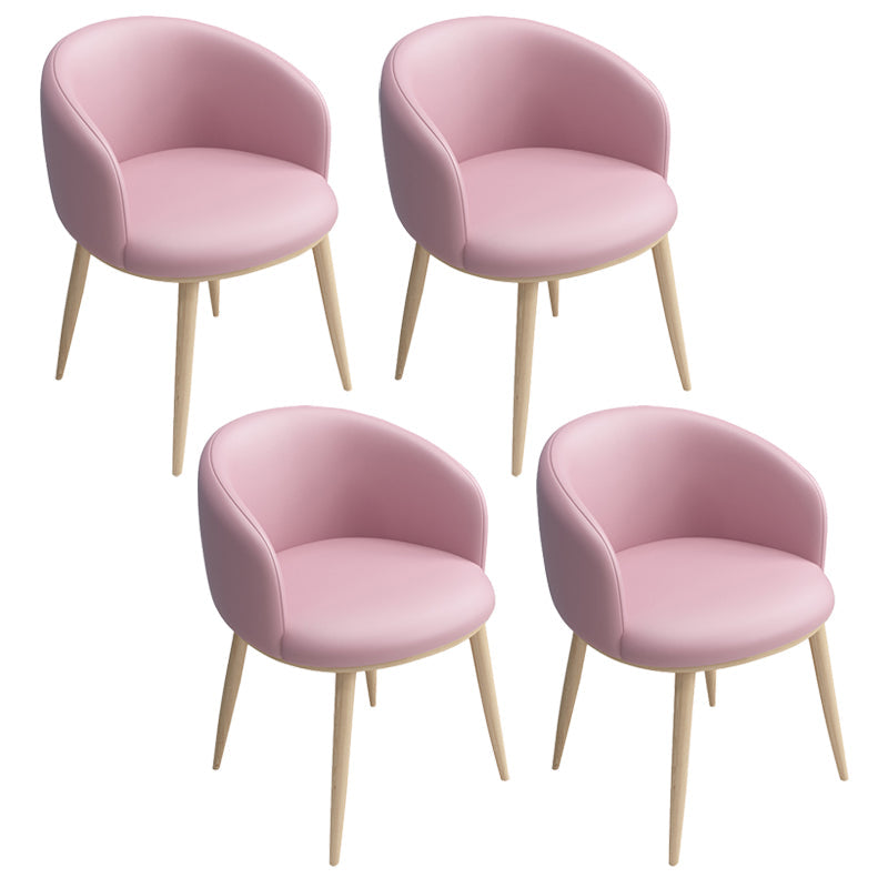 Modern Style Iron Side Chair Parsons Dining Chair with Natural Legs Rose Bloom 4 Piece Set Clearhalo 'Dining Chairs' 'Dining Tables & Seating' 'dining_chair' 'furn' 'furn_dining_chair' 'Furniture' 'furniture_dining_chair' 'Kitchen & Dining Furniture' 4818734