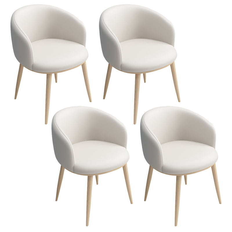 Modern Style Iron Side Chair Parsons Dining Chair with Natural Legs Off-White 4 Piece Set Clearhalo 'Dining Chairs' 'Dining Tables & Seating' 'dining_chair' 'furn' 'furn_dining_chair' 'Furniture' 'furniture_dining_chair' 'Kitchen & Dining Furniture' 4818736