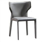 Modern Style Wingback Side Chair PU Leather Chairs for Dining Room Grey 1 Piece Clearhalo 'Dining Chairs' 'Dining Tables & Seating' 'dining_chair' 'furn' 'furn_dining_chair' 'Furniture' 'furniture_dining_chair' 'Kitchen & Dining Furniture' 4818741