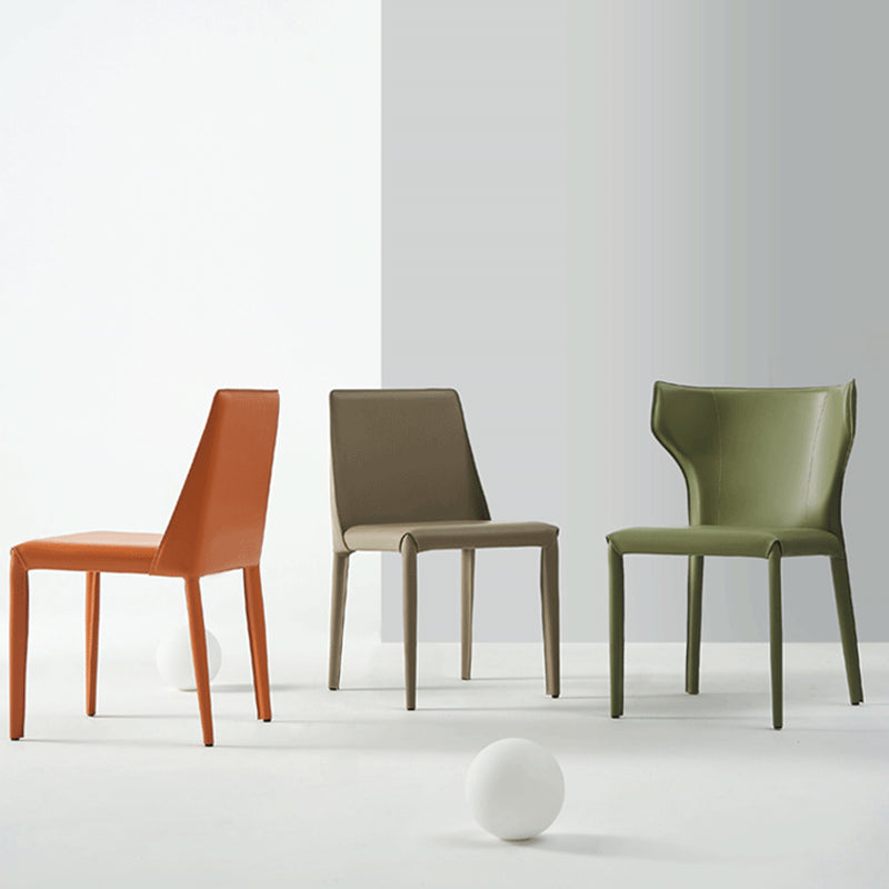 Modern Style Wingback Side Chair PU Leather Chairs for Dining Room Clearhalo 'Dining Chairs' 'Dining Tables & Seating' 'dining_chair' 'furn' 'furn_dining_chair' 'Furniture' 'furniture_dining_chair' 'Kitchen & Dining Furniture' 4818744