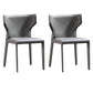 Modern Style Wingback Side Chair PU Leather Chairs for Dining Room Grey 2 Piece Set Clearhalo 'Dining Chairs' 'Dining Tables & Seating' 'dining_chair' 'furn' 'furn_dining_chair' 'Furniture' 'furniture_dining_chair' 'Kitchen & Dining Furniture' 4818751