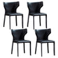 Modern Style Wingback Side Chair PU Leather Chairs for Dining Room Black 4 Piece Set Clearhalo 'Dining Chairs' 'Dining Tables & Seating' 'dining_chair' 'furn' 'furn_dining_chair' 'Furniture' 'furniture_dining_chair' 'Kitchen & Dining Furniture' 4818759