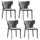 Modern Style Wingback Side Chair PU Leather Chairs for Dining Room Grey 4 Piece Set Clearhalo 'Dining Chairs' 'Dining Tables & Seating' 'dining_chair' 'furn' 'furn_dining_chair' 'Furniture' 'furniture_dining_chair' 'Kitchen & Dining Furniture' 4818760