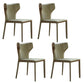 Modern Style Wingback Side Chair PU Leather Chairs for Dining Room Green 4 Piece Set Clearhalo 'Dining Chairs' 'Dining Tables & Seating' 'dining_chair' 'furn' 'furn_dining_chair' 'Furniture' 'furniture_dining_chair' 'Kitchen & Dining Furniture' 4818765