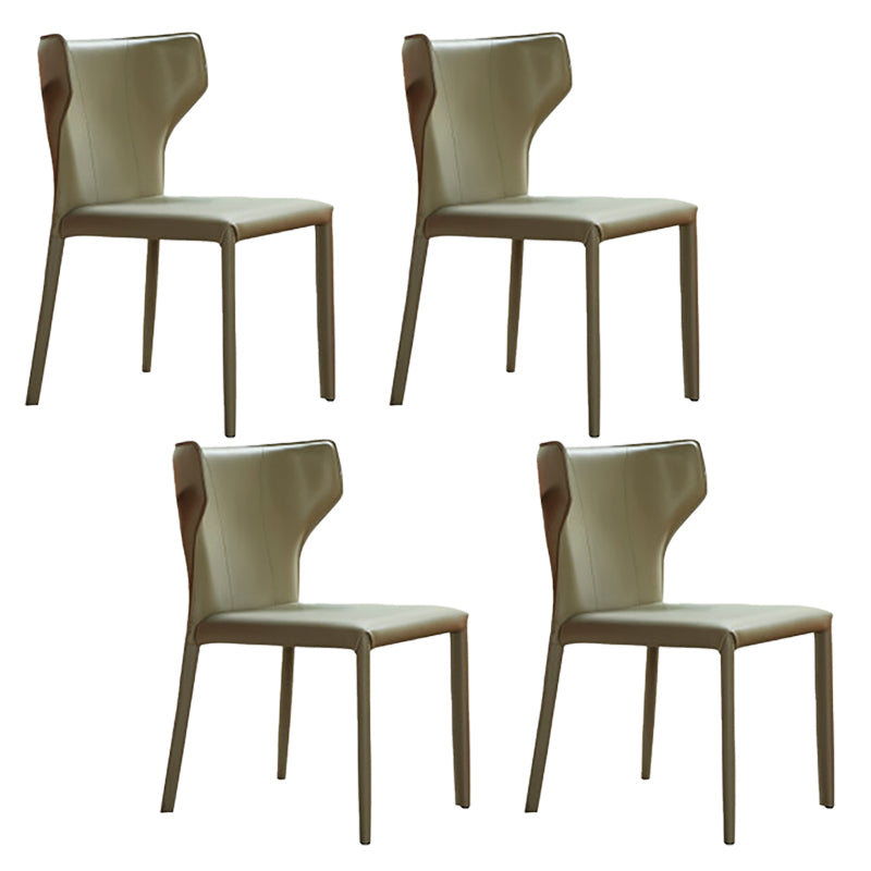 Modern Style Wingback Side Chair PU Leather Chairs for Dining Room Green 4 Piece Set Clearhalo 'Dining Chairs' 'Dining Tables & Seating' 'dining_chair' 'furn' 'furn_dining_chair' 'Furniture' 'furniture_dining_chair' 'Kitchen & Dining Furniture' 4818765