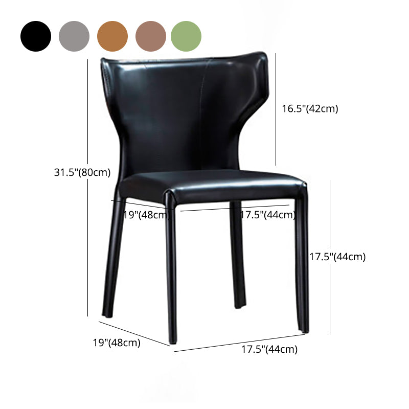 Modern Style Wingback Side Chair PU Leather Chairs for Dining Room Clearhalo 'Dining Chairs' 'Dining Tables & Seating' 'dining_chair' 'furn' 'furn_dining_chair' 'Furniture' 'furniture_dining_chair' 'Kitchen & Dining Furniture' 4818766