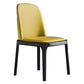 Glam Leather Solid Back Dining Side Chair Home Side Chair in Black Yellow 1 Piece Clearhalo 'Dining Chairs' 'Dining Tables & Seating' 'dining_chair' 'furn' 'furn_dining_chair' 'Furniture' 'furniture_dining_chair' 'Kitchen & Dining Furniture' 4818775