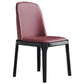 Glam Leather Solid Back Dining Side Chair Home Side Chair in Black Burgundy 1 Piece Clearhalo 'Dining Chairs' 'Dining Tables & Seating' 'dining_chair' 'furn' 'furn_dining_chair' 'Furniture' 'furniture_dining_chair' 'Kitchen & Dining Furniture' 4818784