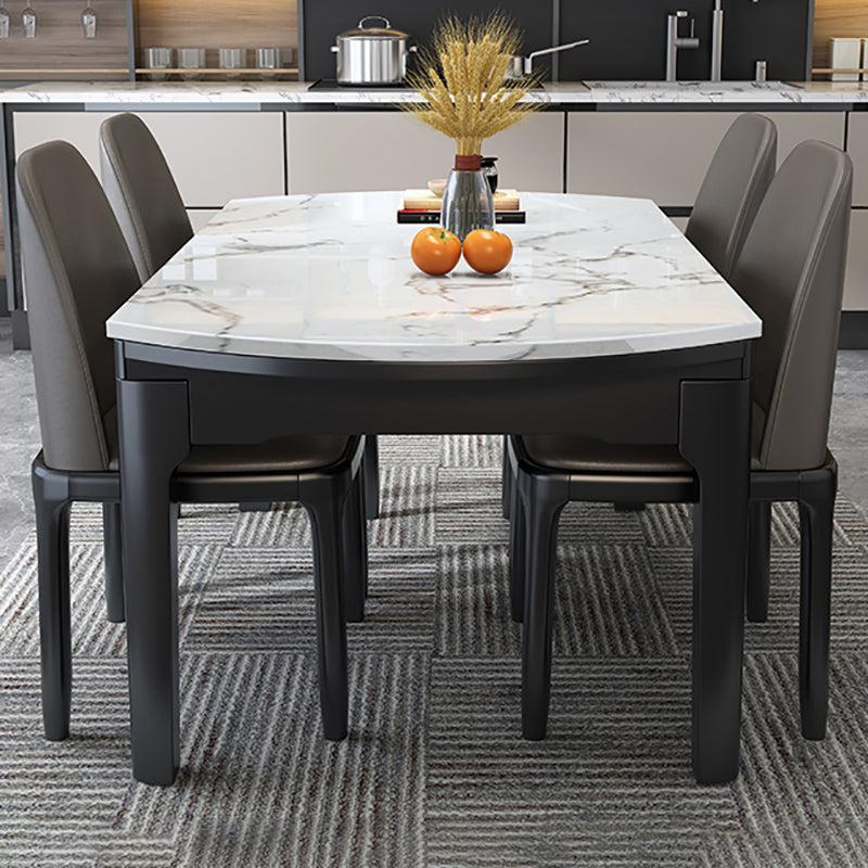 Glam Leather Solid Back Dining Side Chair Home Side Chair in Black Clearhalo 'Dining Chairs' 'Dining Tables & Seating' 'dining_chair' 'furn' 'furn_dining_chair' 'Furniture' 'furniture_dining_chair' 'Kitchen & Dining Furniture' 4818795