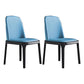 Glam Leather Solid Back Dining Side Chair Home Side Chair in Black Blue 2 Piece Set Clearhalo 'Dining Chairs' 'Dining Tables & Seating' 'dining_chair' 'furn' 'furn_dining_chair' 'Furniture' 'furniture_dining_chair' 'Kitchen & Dining Furniture' 4818798