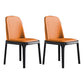 Glam Leather Solid Back Dining Side Chair Home Side Chair in Black Orange 2 Piece Set Clearhalo 'Dining Chairs' 'Dining Tables & Seating' 'dining_chair' 'furn' 'furn_dining_chair' 'Furniture' 'furniture_dining_chair' 'Kitchen & Dining Furniture' 4818801