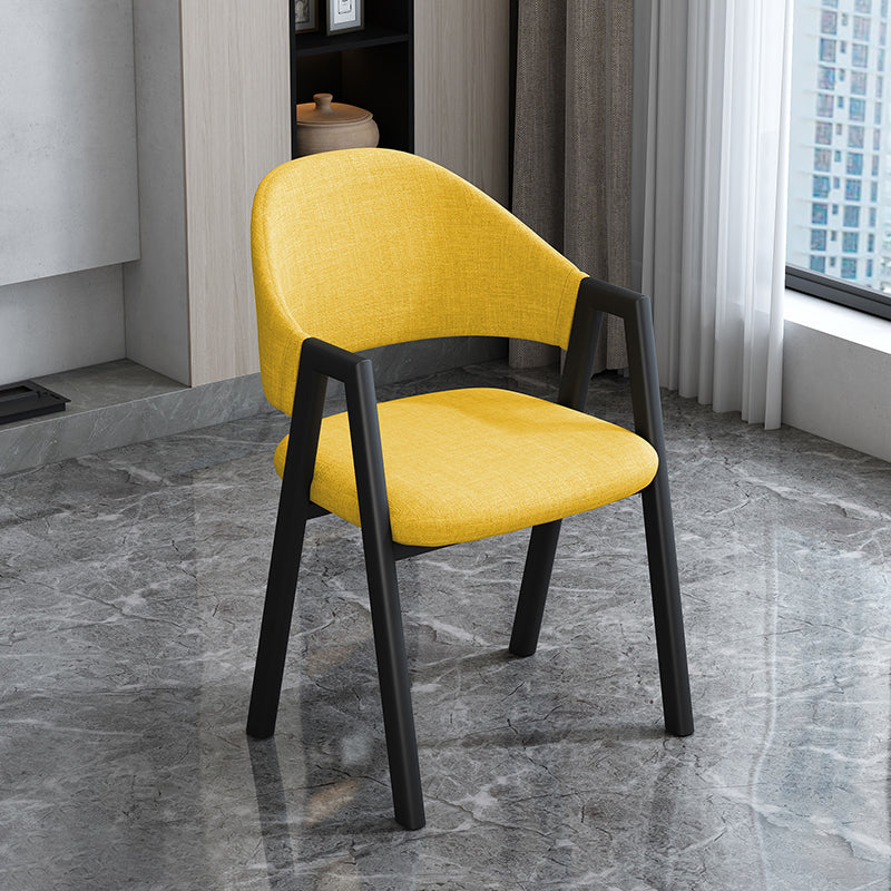 Modern Style Metal Side Chair Open Back Dining Side Chair with Black Legs Ginger 1 Piece Clearhalo 'Dining Chairs' 'Dining Tables & Seating' 'dining_chair' 'furn' 'furn_dining_chair' 'Furniture' 'furniture_dining_chair' 'Kitchen & Dining Furniture' 4818836