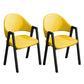 Modern Style Metal Side Chair Open Back Dining Side Chair with Black Legs Yellow 2 Piece Set Clearhalo 'Dining Chairs' 'Dining Tables & Seating' 'dining_chair' 'furn' 'furn_dining_chair' 'Furniture' 'furniture_dining_chair' 'Kitchen & Dining Furniture' 4818844