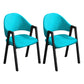 Modern Style Metal Side Chair Open Back Dining Side Chair with Black Legs Sky Blue 2 Piece Set Clearhalo 'Dining Chairs' 'Dining Tables & Seating' 'dining_chair' 'furn' 'furn_dining_chair' 'Furniture' 'furniture_dining_chair' 'Kitchen & Dining Furniture' 4818849