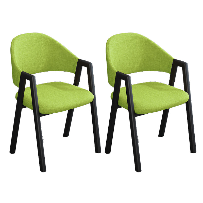 Modern Style Metal Side Chair Open Back Dining Side Chair with Black Legs Light Green 2 Piece Set Clearhalo 'Dining Chairs' 'Dining Tables & Seating' 'dining_chair' 'furn' 'furn_dining_chair' 'Furniture' 'furniture_dining_chair' 'Kitchen & Dining Furniture' 4818851