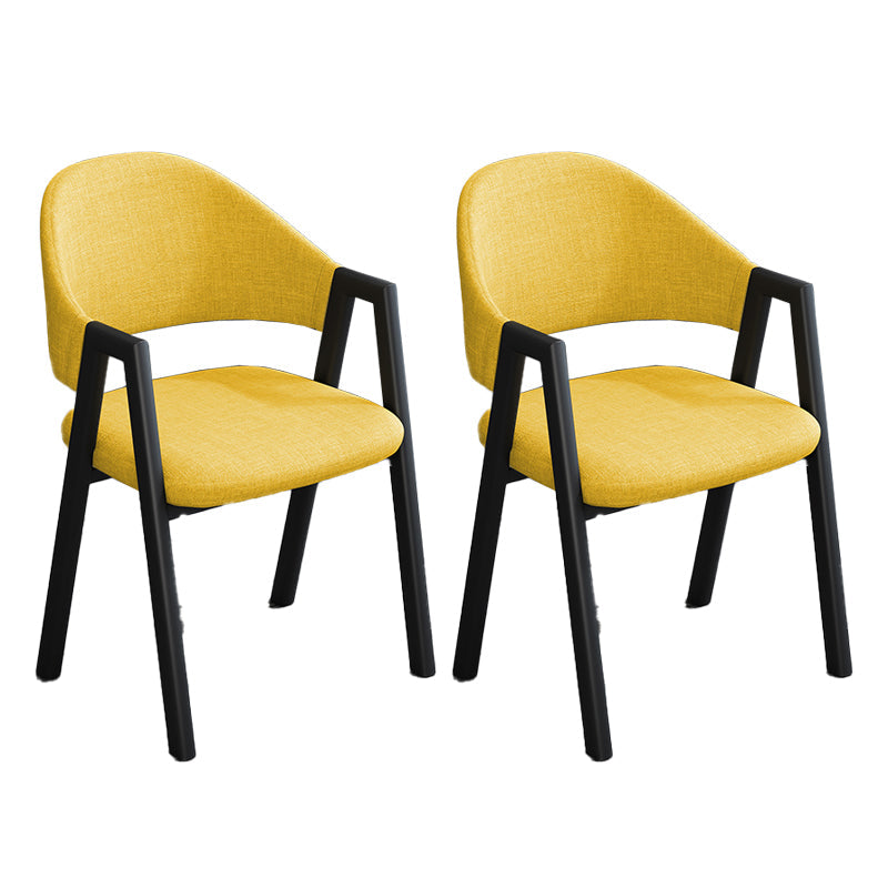Modern Style Metal Side Chair Open Back Dining Side Chair with Black Legs Ginger 2 Piece Set Clearhalo 'Dining Chairs' 'Dining Tables & Seating' 'dining_chair' 'furn' 'furn_dining_chair' 'Furniture' 'furniture_dining_chair' 'Kitchen & Dining Furniture' 4818853
