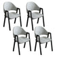 Modern Style Metal Side Chair Open Back Dining Side Chair with Black Legs Light Gray 4 Piece Set Clearhalo 'Dining Chairs' 'Dining Tables & Seating' 'dining_chair' 'furn' 'furn_dining_chair' 'Furniture' 'furniture_dining_chair' 'Kitchen & Dining Furniture' 4818859
