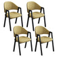 Modern Style Metal Side Chair Open Back Dining Side Chair with Black Legs Beige 4 Piece Set Clearhalo 'Dining Chairs' 'Dining Tables & Seating' 'dining_chair' 'furn' 'furn_dining_chair' 'Furniture' 'furniture_dining_chair' 'Kitchen & Dining Furniture' 4818860