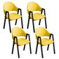 Modern Style Metal Side Chair Open Back Dining Side Chair with Black Legs Yellow 4 Piece Set Clearhalo 'Dining Chairs' 'Dining Tables & Seating' 'dining_chair' 'furn' 'furn_dining_chair' 'Furniture' 'furniture_dining_chair' 'Kitchen & Dining Furniture' 4818861