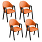 Modern Style Metal Side Chair Open Back Dining Side Chair with Black Legs Orange 4 Piece Set Clearhalo 'Dining Chairs' 'Dining Tables & Seating' 'dining_chair' 'furn' 'furn_dining_chair' 'Furniture' 'furniture_dining_chair' 'Kitchen & Dining Furniture' 4818862