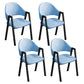 Modern Style Metal Side Chair Open Back Dining Side Chair with Black Legs Blue 4 Piece Set Clearhalo 'Dining Chairs' 'Dining Tables & Seating' 'dining_chair' 'furn' 'furn_dining_chair' 'Furniture' 'furniture_dining_chair' 'Kitchen & Dining Furniture' 4818864