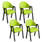 Modern Style Metal Side Chair Open Back Dining Side Chair with Black Legs Green 4 Piece Set Clearhalo 'Dining Chairs' 'Dining Tables & Seating' 'dining_chair' 'furn' 'furn_dining_chair' 'Furniture' 'furniture_dining_chair' 'Kitchen & Dining Furniture' 4818867