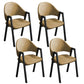 Modern Style Metal Side Chair Open Back Dining Side Chair with Black Legs Khaki 4 Piece Set Clearhalo 'Dining Chairs' 'Dining Tables & Seating' 'dining_chair' 'furn' 'furn_dining_chair' 'Furniture' 'furniture_dining_chair' 'Kitchen & Dining Furniture' 4818869