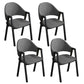 Modern Style Metal Side Chair Open Back Dining Side Chair with Black Legs Black-Gray 4 Piece Set Clearhalo 'Dining Chairs' 'Dining Tables & Seating' 'dining_chair' 'furn' 'furn_dining_chair' 'Furniture' 'furniture_dining_chair' 'Kitchen & Dining Furniture' 4818871