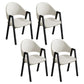 Modern Style Metal Side Chair Open Back Dining Side Chair with Black Legs Off-White 4 Piece Set Clearhalo 'Dining Chairs' 'Dining Tables & Seating' 'dining_chair' 'furn' 'furn_dining_chair' 'Furniture' 'furniture_dining_chair' 'Kitchen & Dining Furniture' 4818873