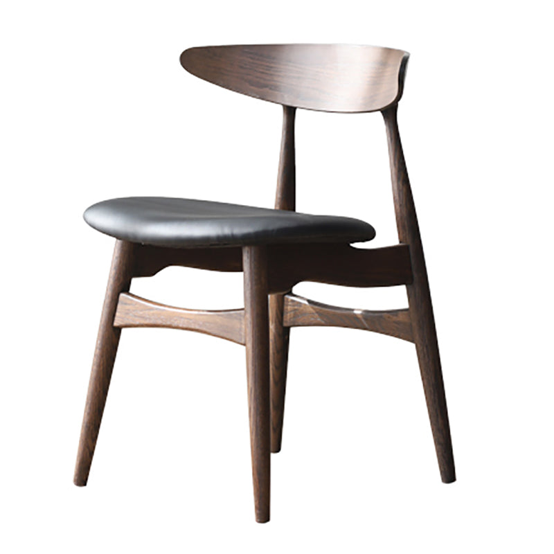 Contemporary Kitchen Solid Wood Side Chair Open Back Dining Side Chair Walnut 1 Piece Clearhalo 'Dining Chairs' 'Dining Tables & Seating' 'dining_chair' 'furn' 'furn_dining_chair' 'Furniture' 'furniture_dining_chair' 'Kitchen & Dining Furniture' 4818877