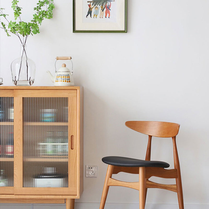 Contemporary Kitchen Solid Wood Side Chair Open Back Dining Side Chair Clearhalo 'Dining Chairs' 'Dining Tables & Seating' 'dining_chair' 'furn' 'furn_dining_chair' 'Furniture' 'furniture_dining_chair' 'Kitchen & Dining Furniture' 4818880