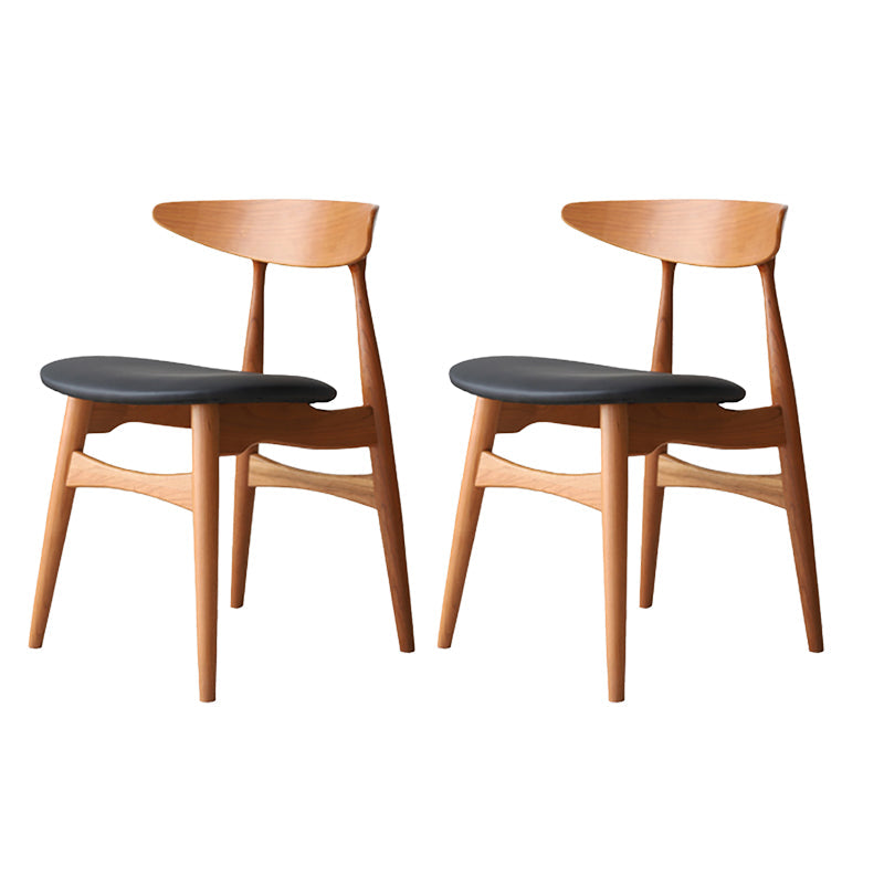 Contemporary Kitchen Solid Wood Side Chair Open Back Dining Side Chair 2 Piece Set Clearhalo 'Dining Chairs' 'Dining Tables & Seating' 'dining_chair' 'furn' 'furn_dining_chair' 'Furniture' 'furniture_dining_chair' 'Kitchen & Dining Furniture' 4818885