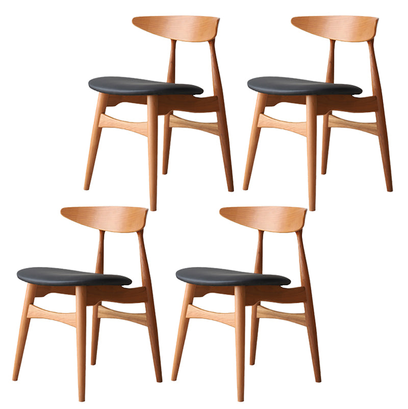 Contemporary Kitchen Solid Wood Side Chair Open Back Dining Side Chair 4 Piece Set Clearhalo 'Dining Chairs' 'Dining Tables & Seating' 'dining_chair' 'furn' 'furn_dining_chair' 'Furniture' 'furniture_dining_chair' 'Kitchen & Dining Furniture' 4818891